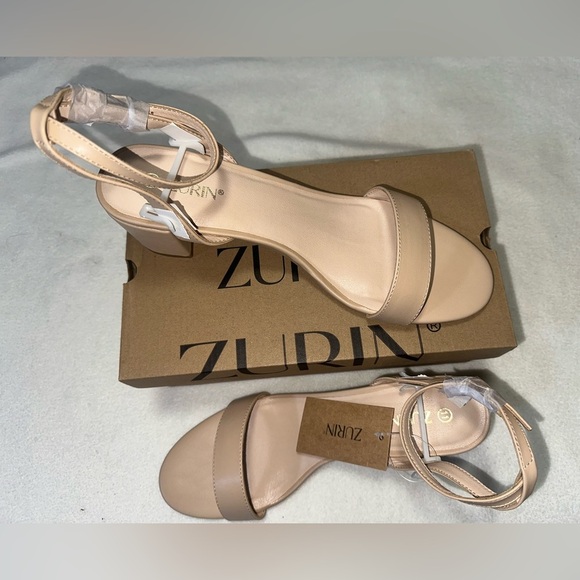 zurin Shoes - Beige low-heeled sandals for women from the ZURIN brand size 11.          (#71)